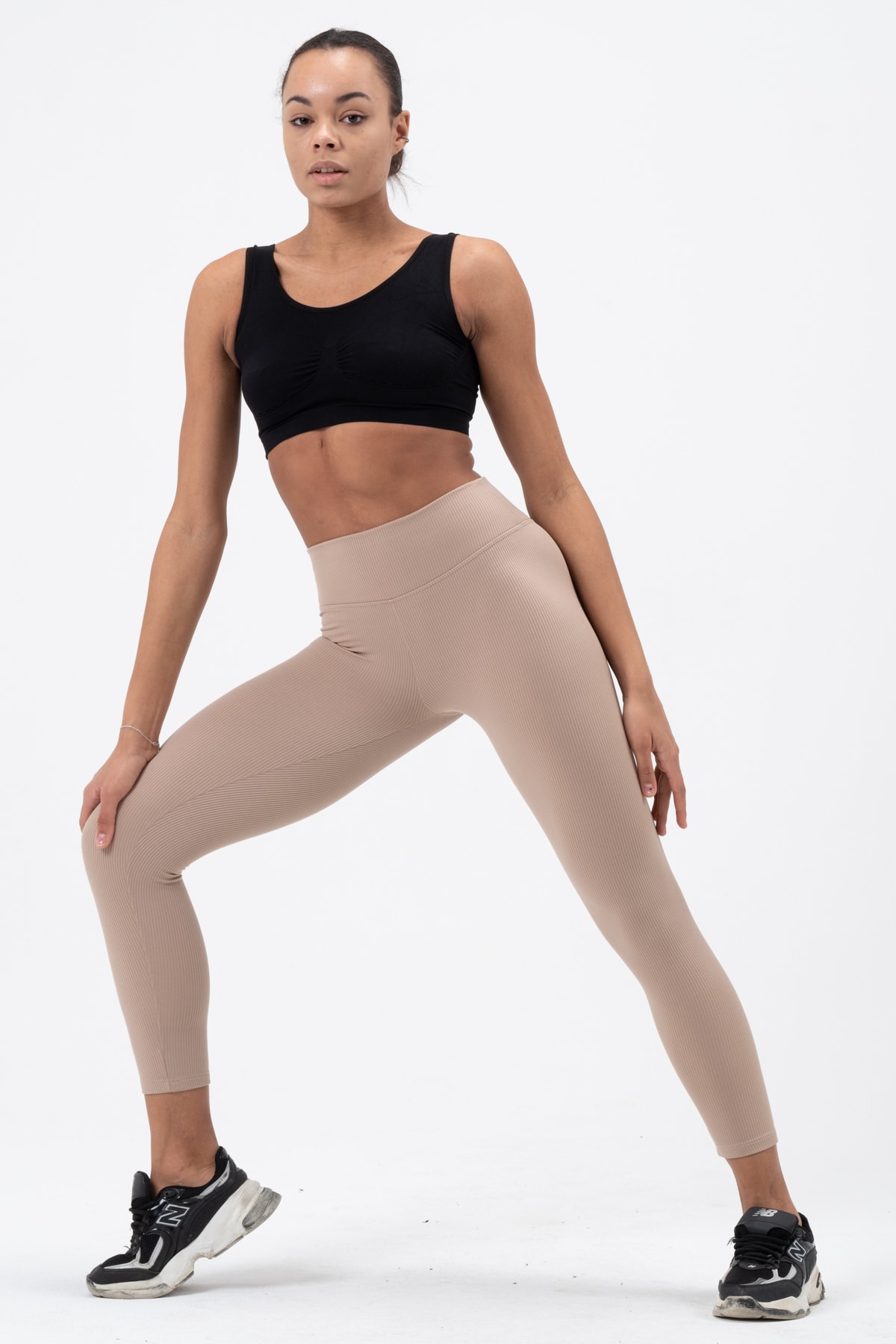 Kadın Bordo Yüksek Bel Fitilli Tayt