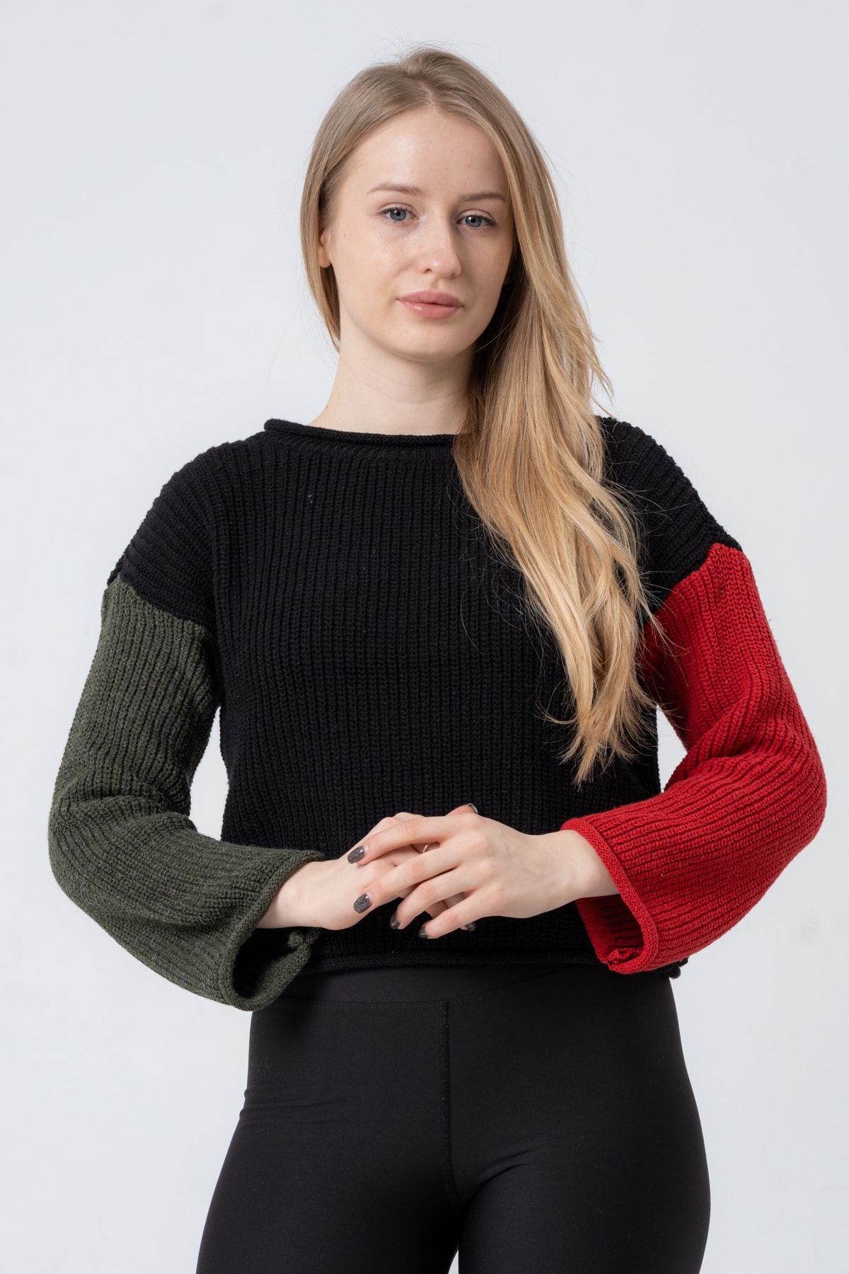 Kadın Hardal Uzun Kollu Triko Kazak