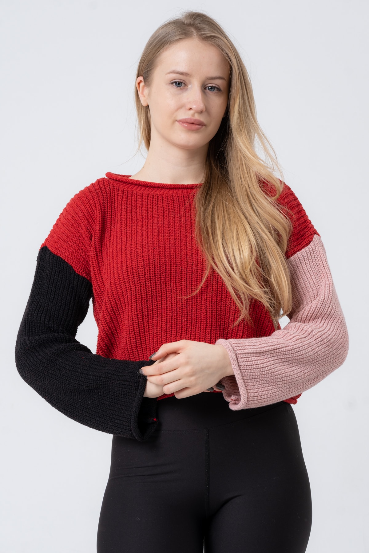 Kadın Hardal Uzun Kollu Triko Kazak