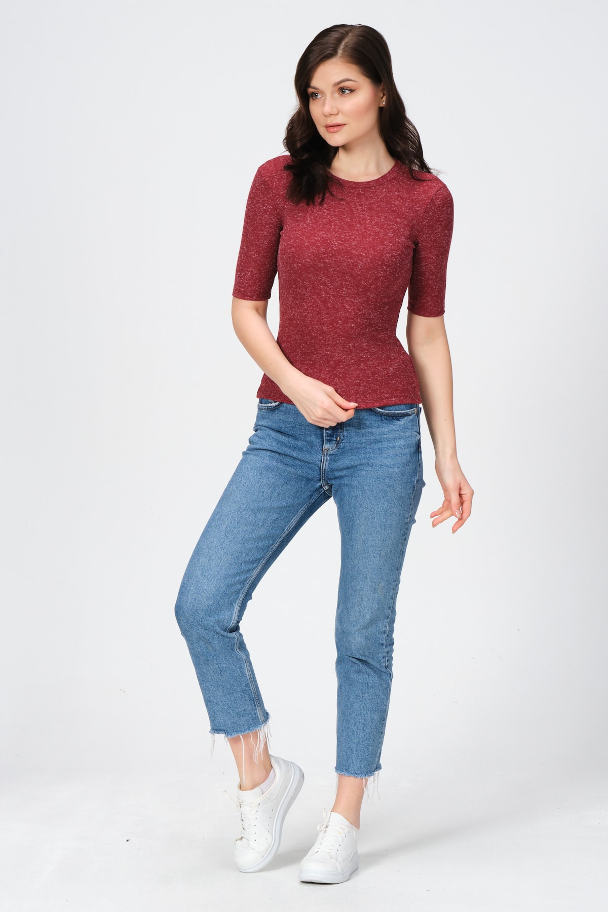 Kadın Yeşil Yarım Kollu Kaşkorşe T-shirt