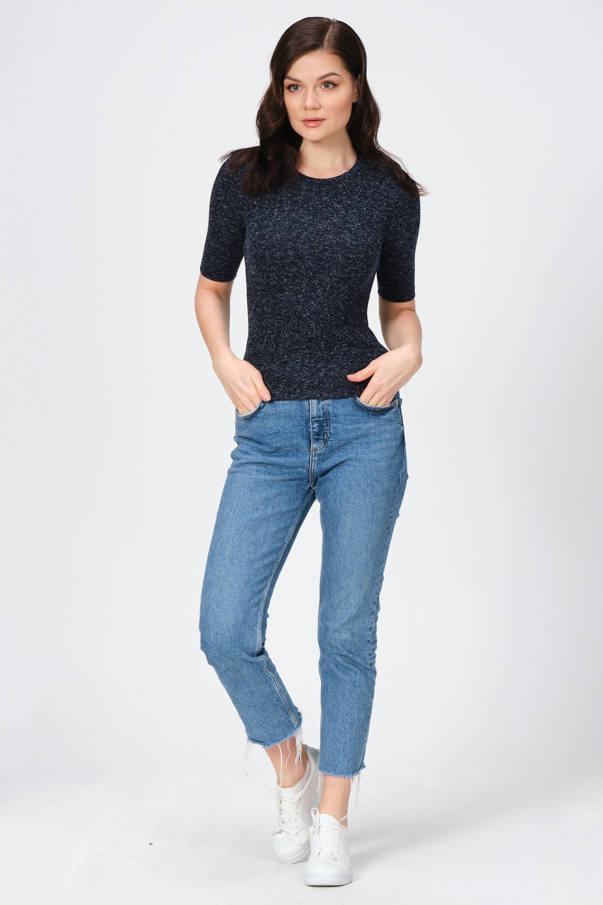 Kadın Yeşil Yarım Kollu Kaşkorşe T-shirt