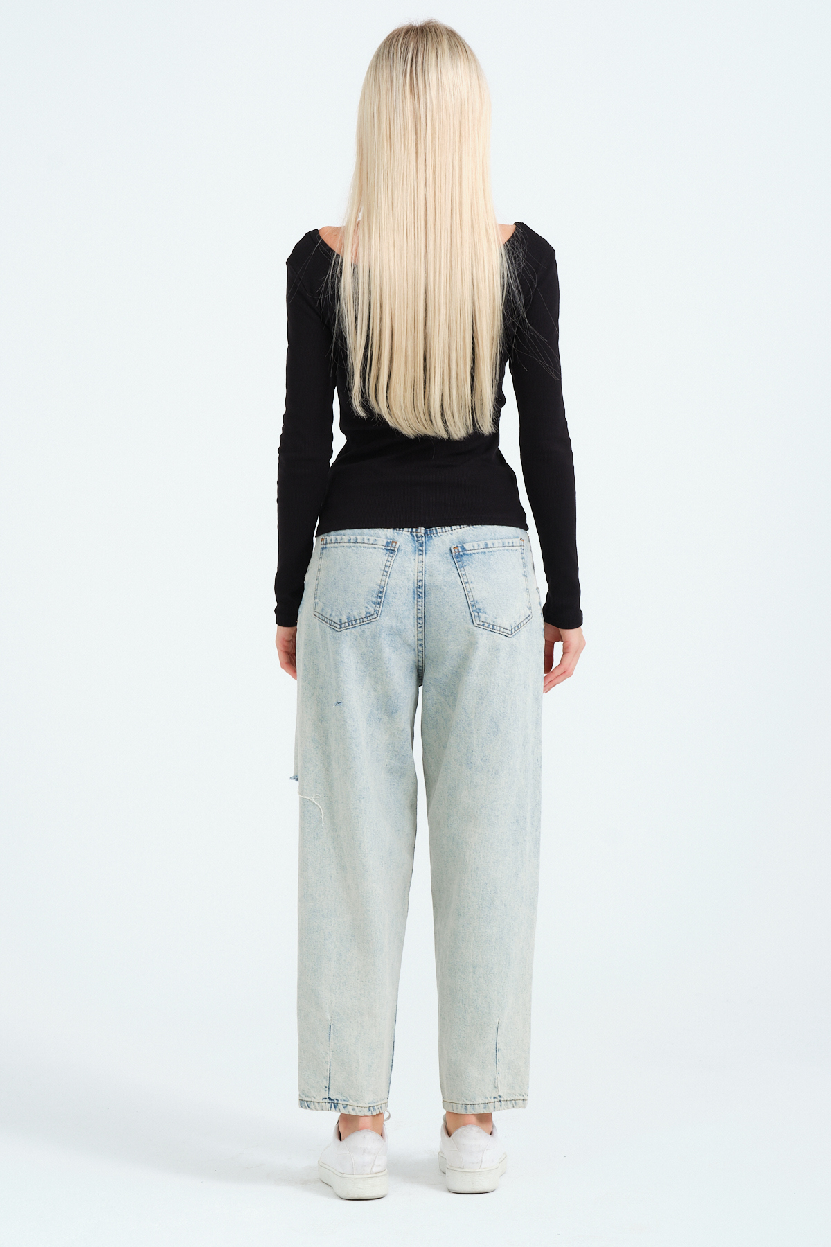 Kadın Kahverengi Geniş Yakalı Uzun Kollu Bluz