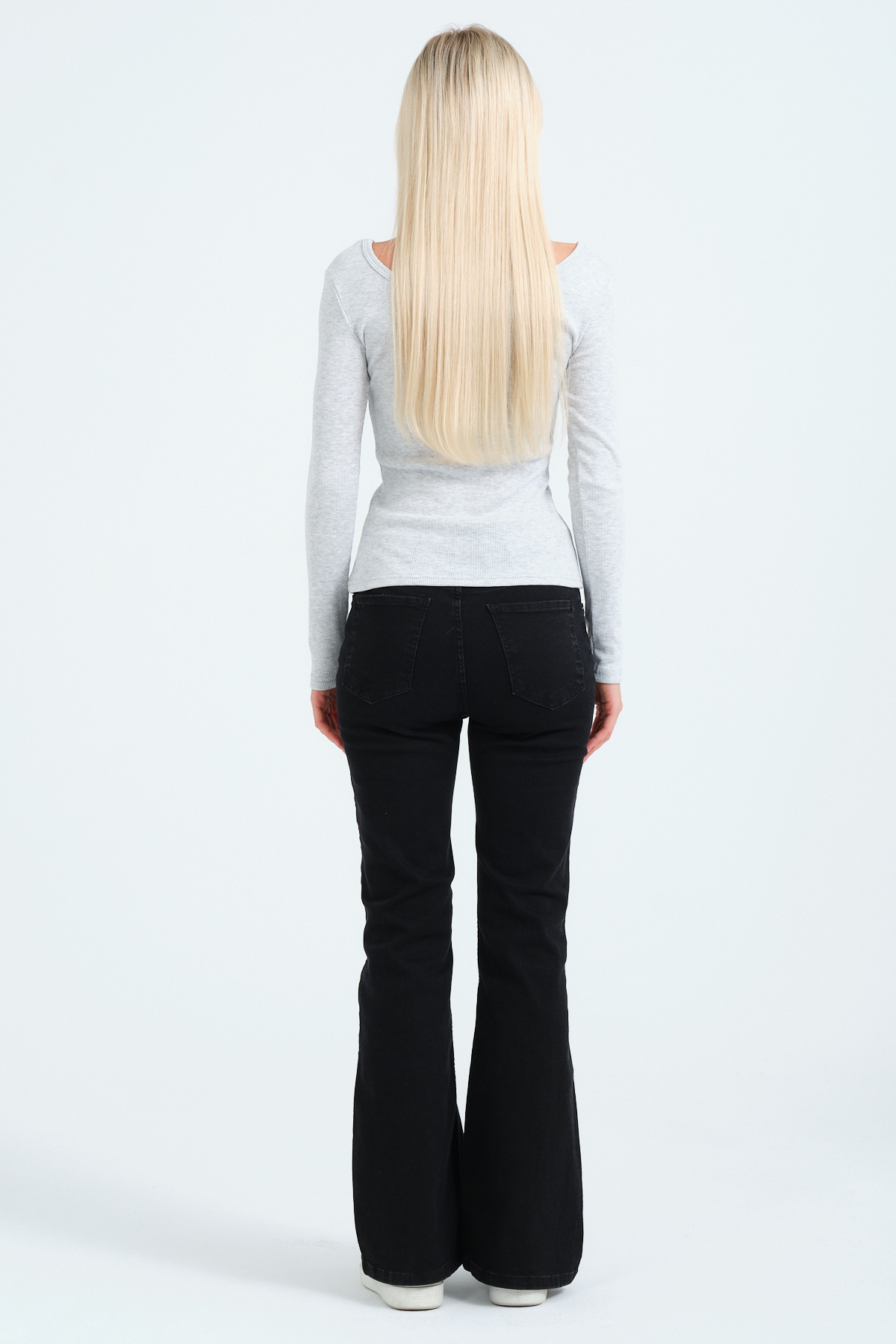 Kadın Kahverengi Geniş Yakalı Uzun Kollu Bluz