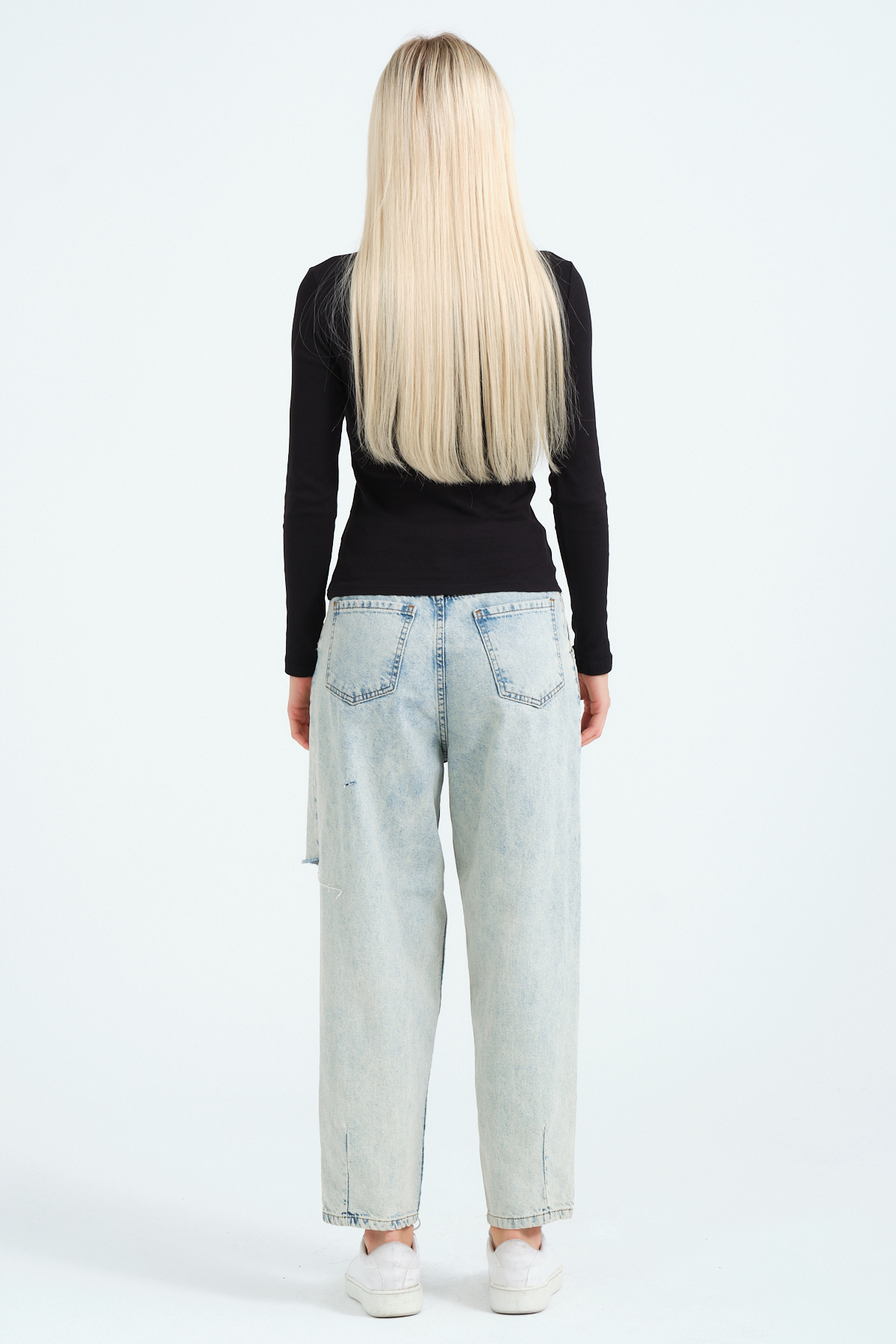 Kadın Kahverengi Cut Out Detaylı Balıkçı Yaka Fitilli Örme Bluz