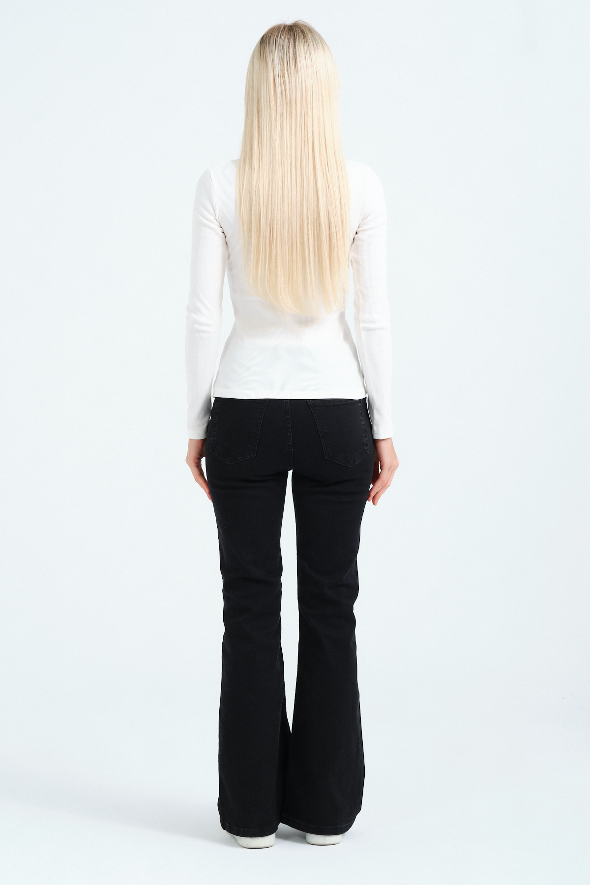 Kadın Lacivert Fermuarlı Yaka Uzun Kollu Örme Bluz