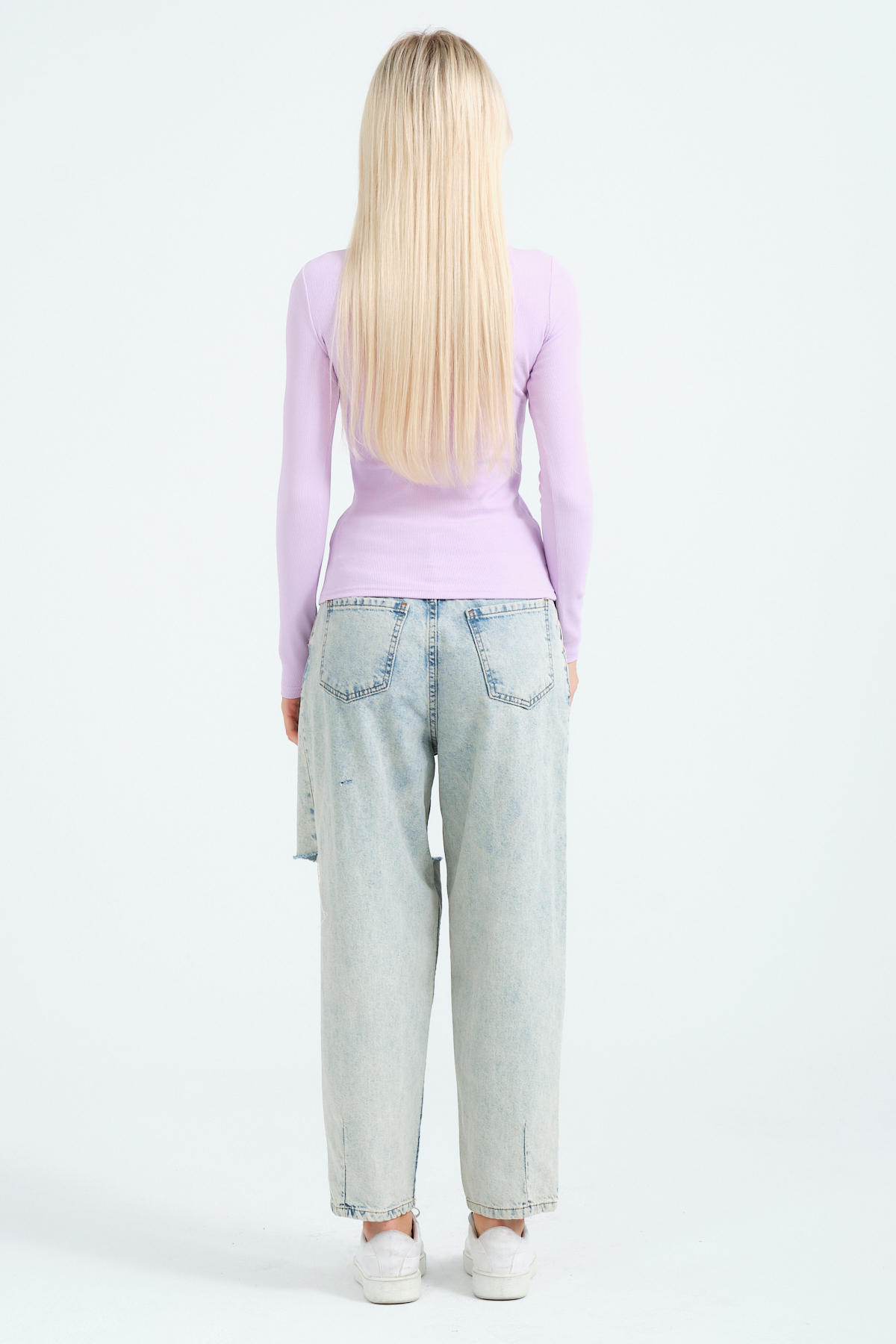 Kadın Kahverengi Cut Out Detaylı Balıkçı Yaka Fitilli Örme Bluz