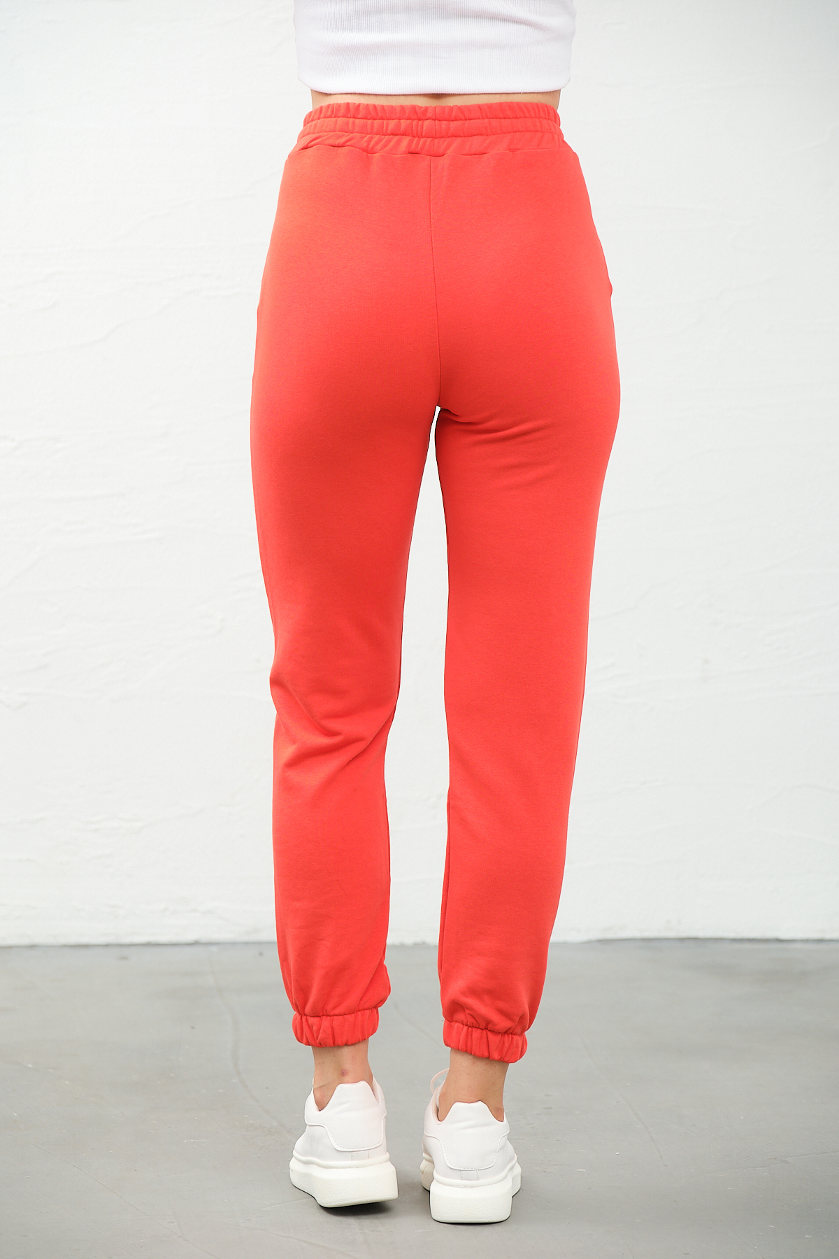 Kadın Gri Yüksek Bel, Jogger, Cepli Eşofman Altı