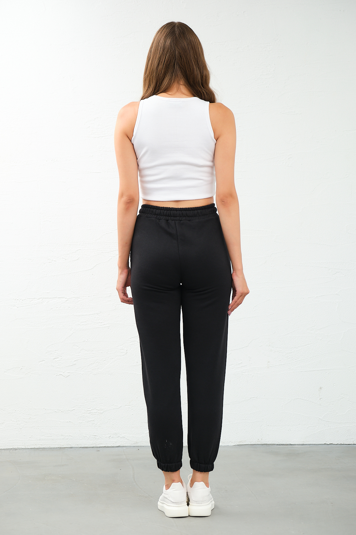 Kadın Gri Yüksek Bel, Jogger, Cepli Eşofman Altı