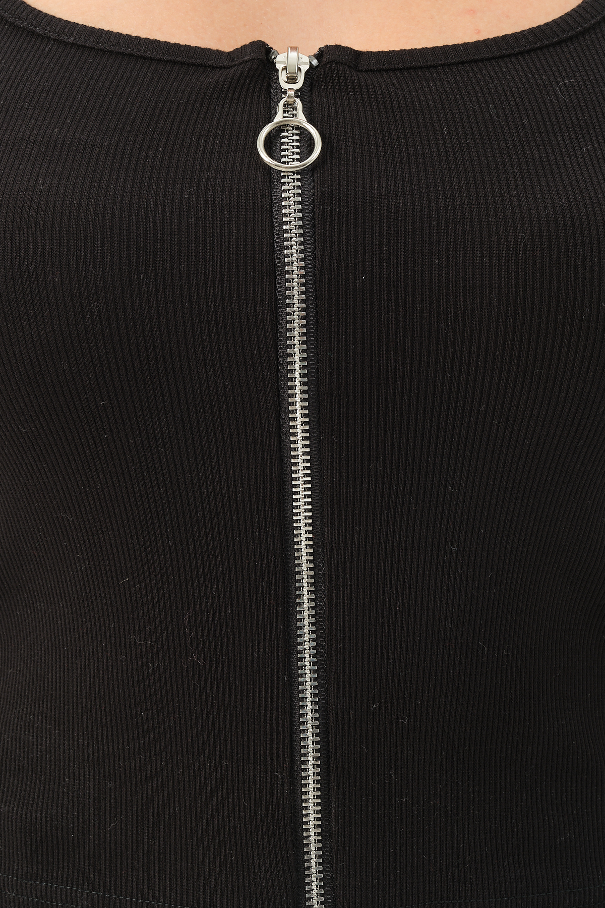 KADIN U YAKA KOLSUZ FERMUARLI BLUZ