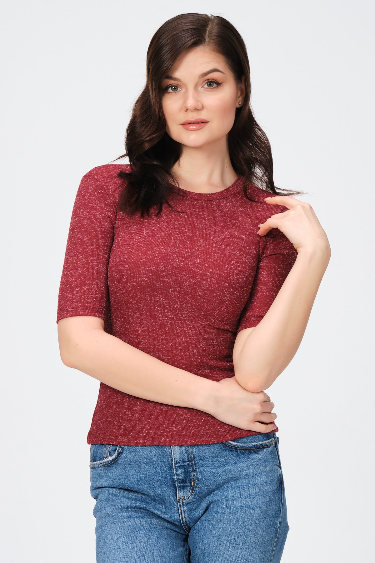 Kadın Yeşil Yarım Kollu Kaşkorşe T-shirt