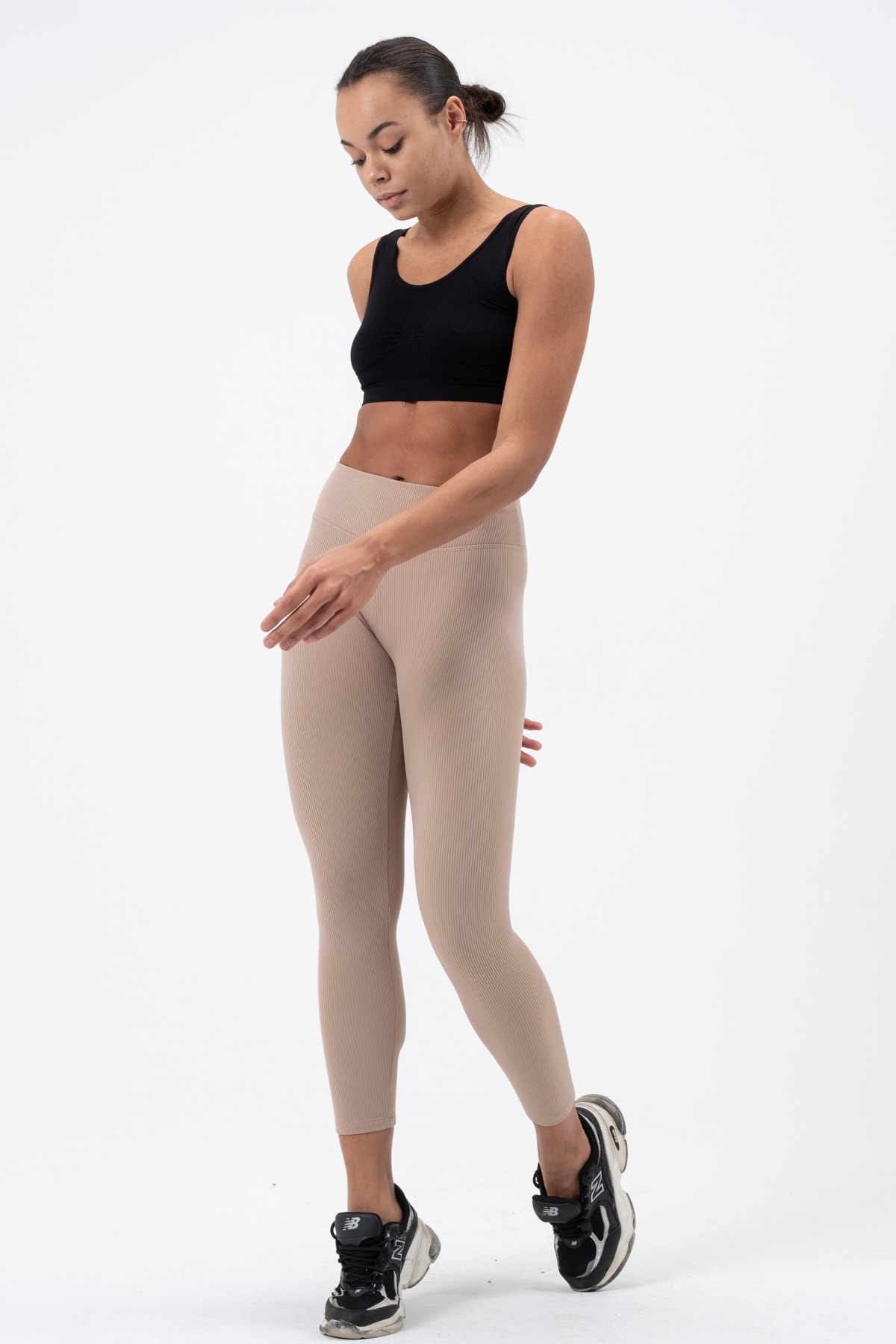 Kadın Bordo Yüksek Bel Fitilli Tayt