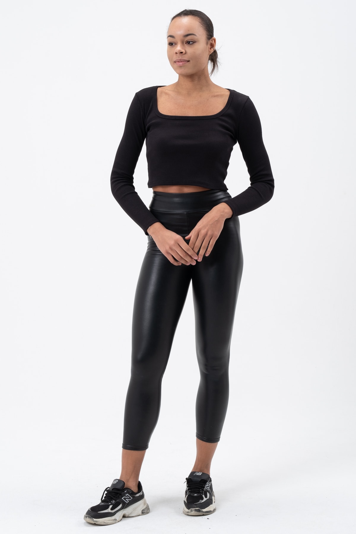 Kadın Gül Kurusu Uzun Kollu Kare Yaka Fitilli Bluz