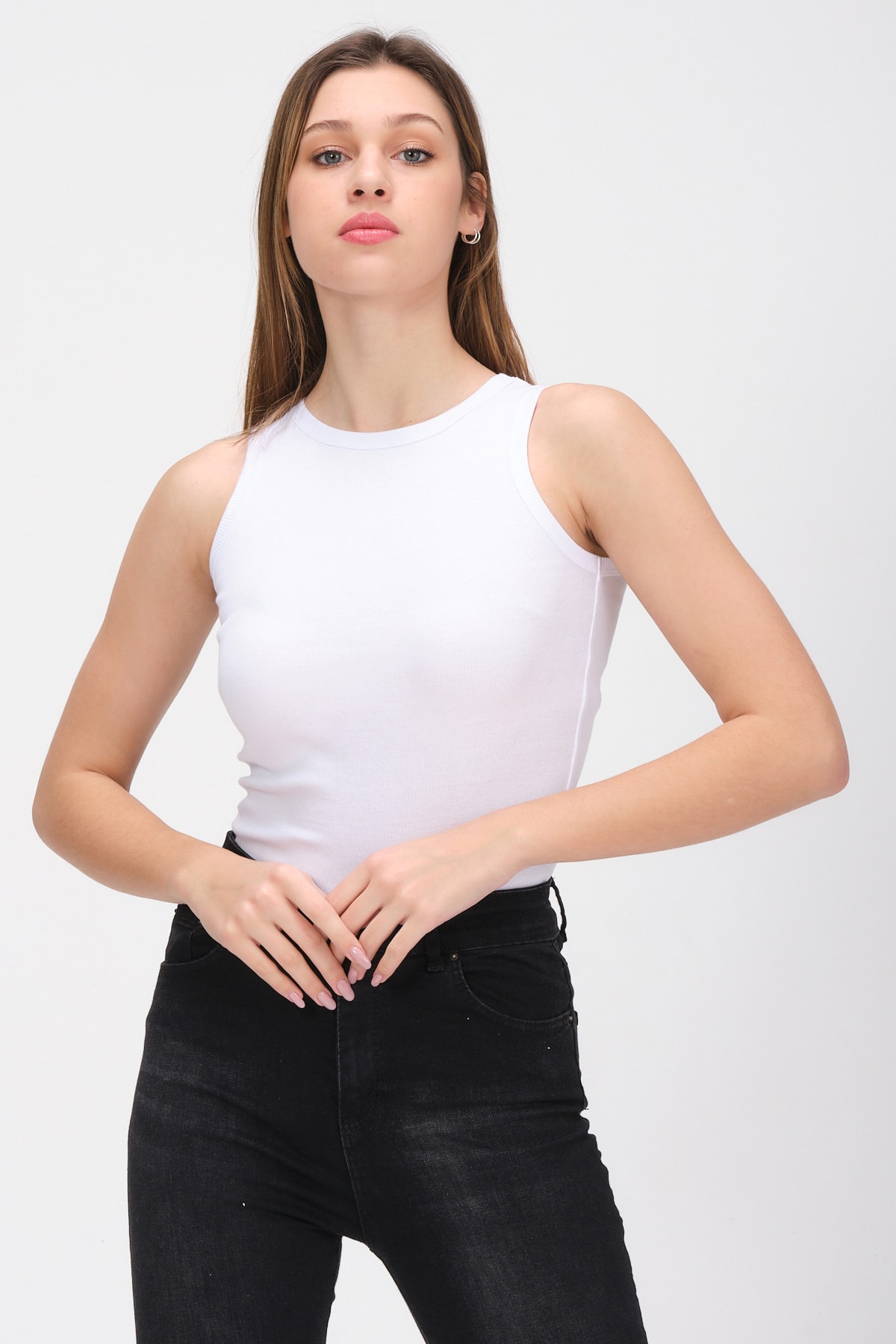 Kadın Siyah Kolsuz Bluz