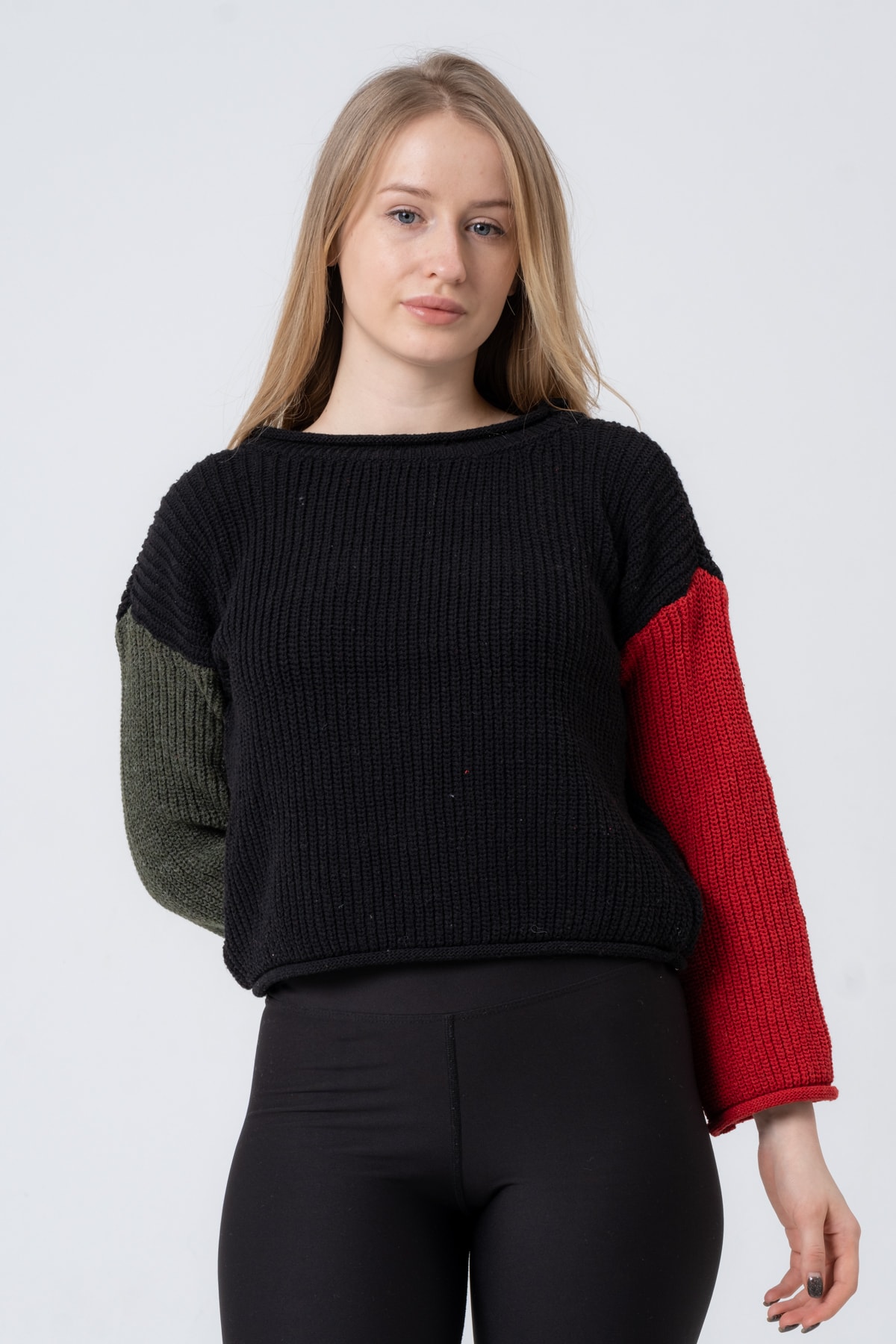 Kadın Hardal Uzun Kollu Triko Kazak