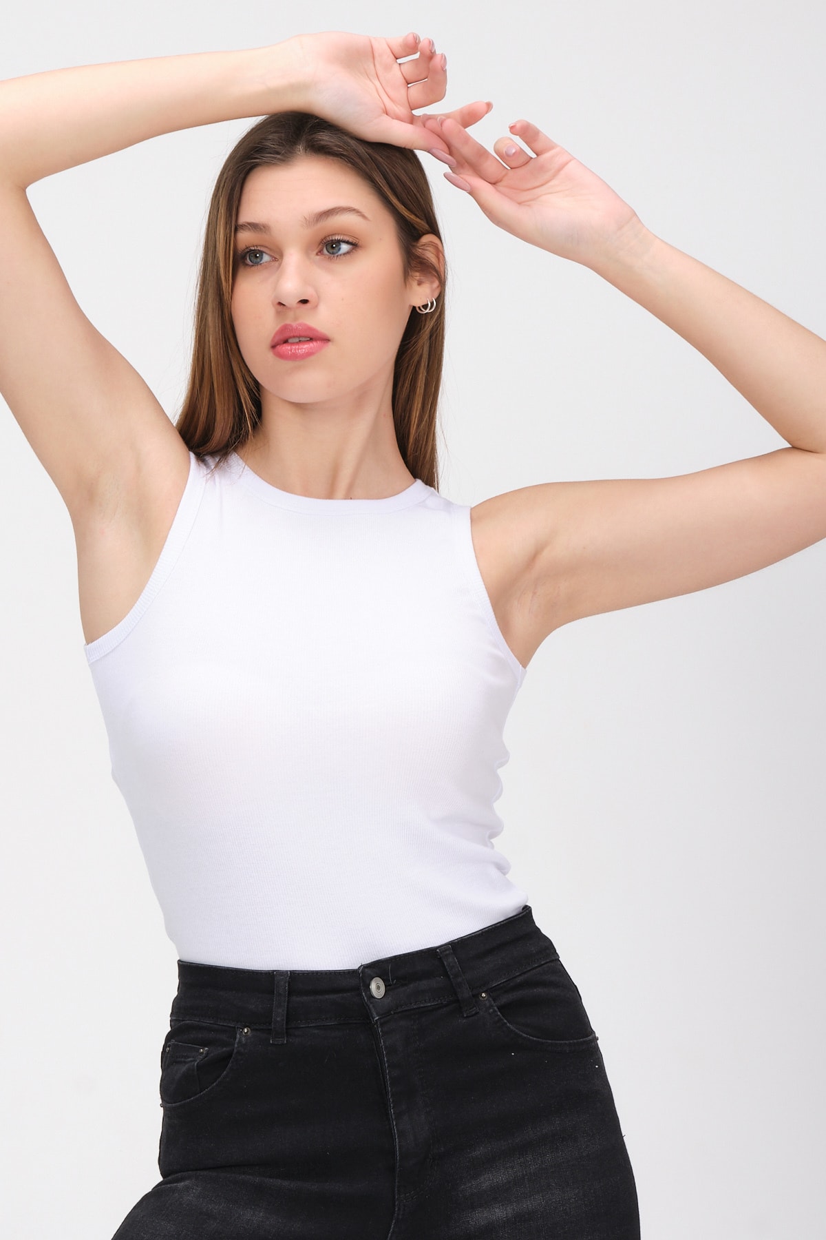 Kadın Siyah Kolsuz Bluz