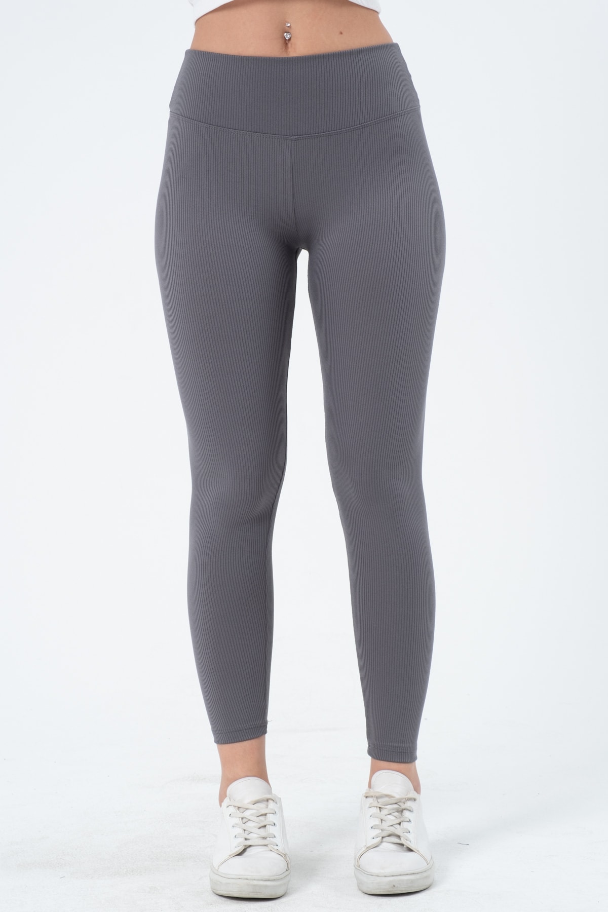 Kadın Bordo Yüksek Bel Fitilli Tayt