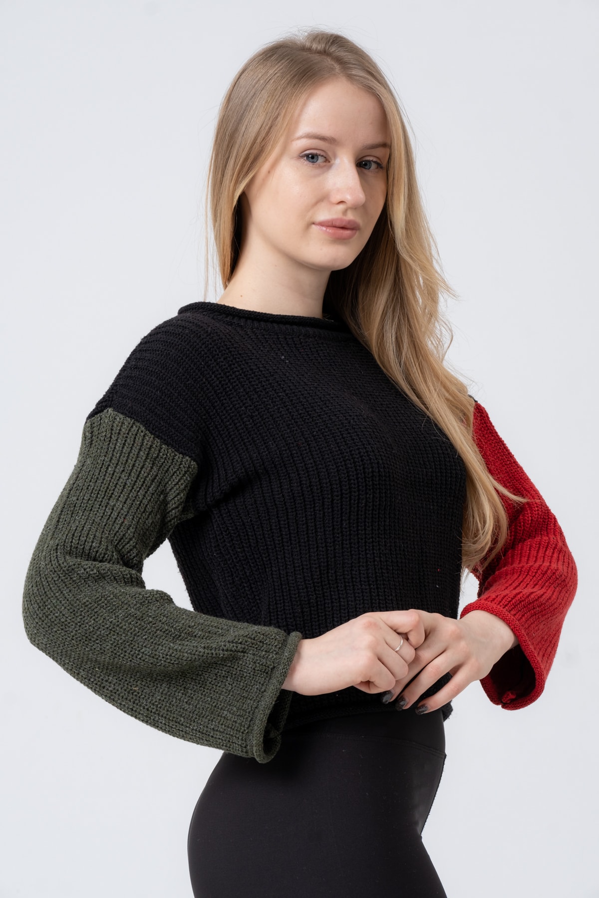 Kadın Hardal Uzun Kollu Triko Kazak