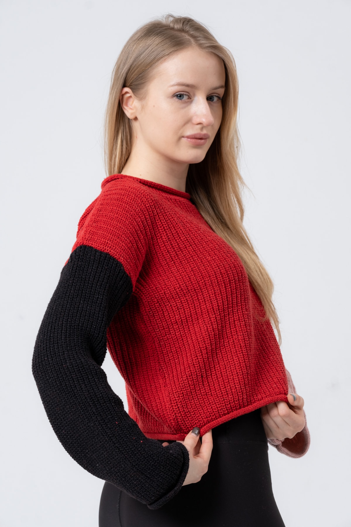 Kadın Hardal Uzun Kollu Triko Kazak