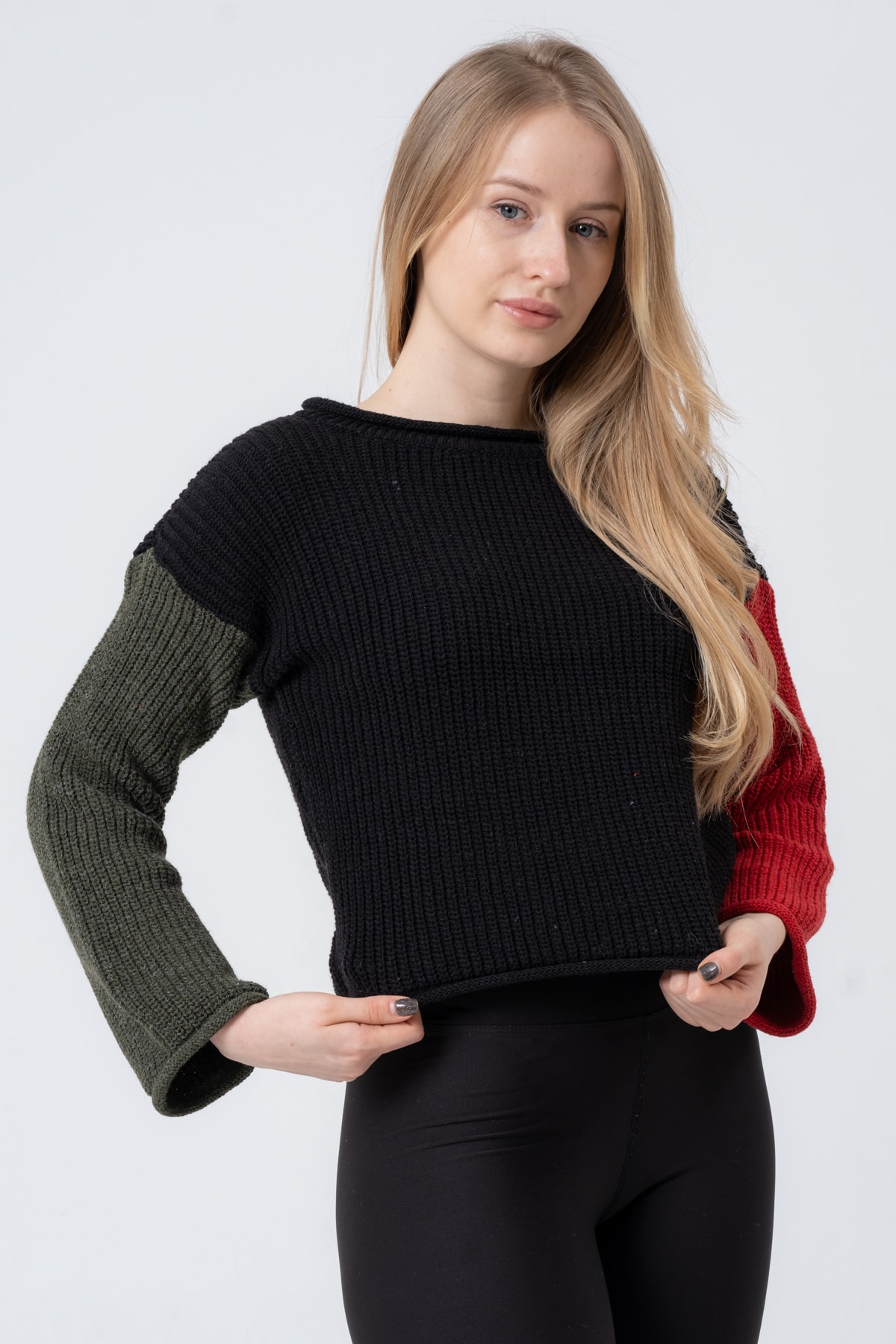 Kadın Hardal Uzun Kollu Triko Kazak