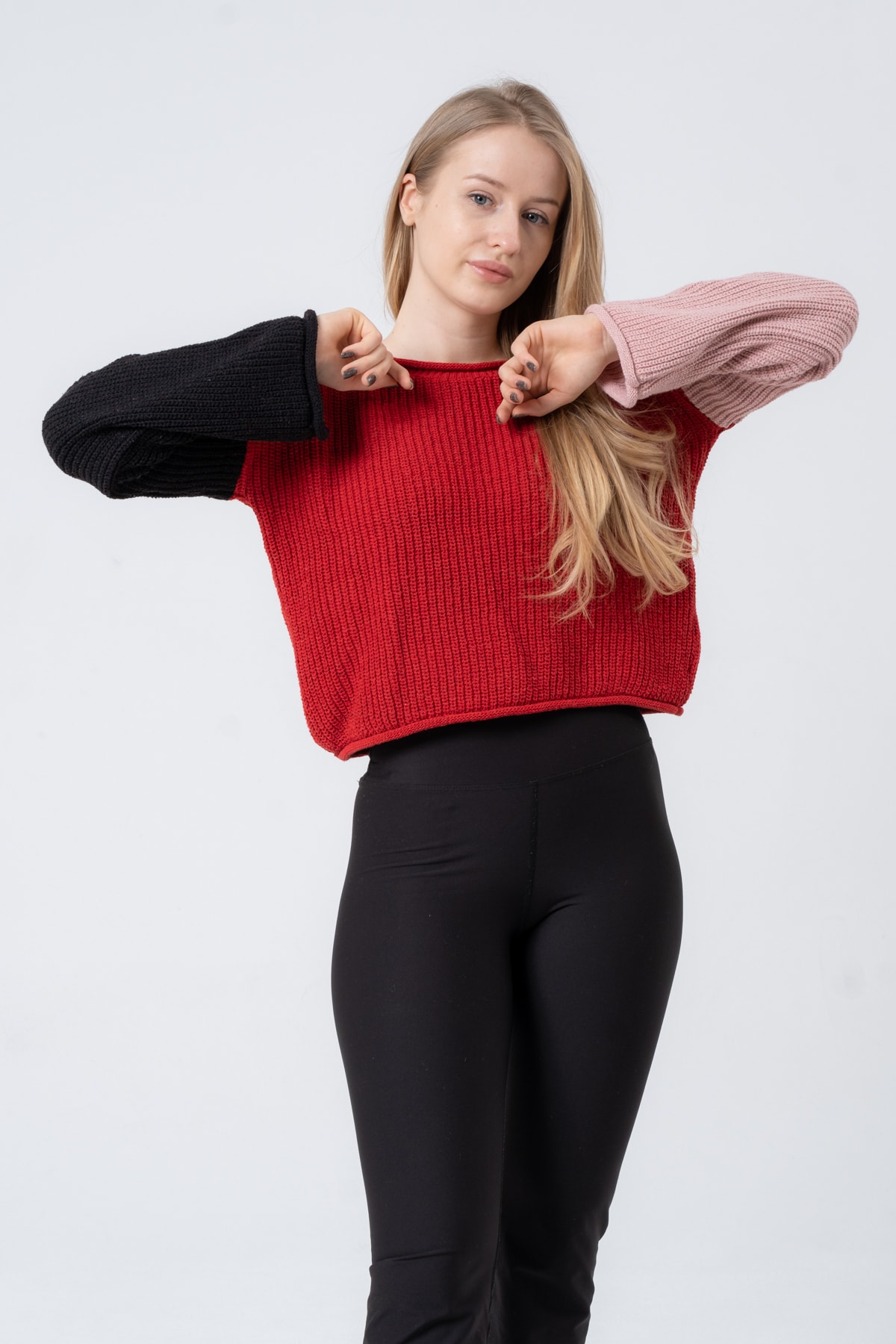 Kadın Hardal Uzun Kollu Triko Kazak